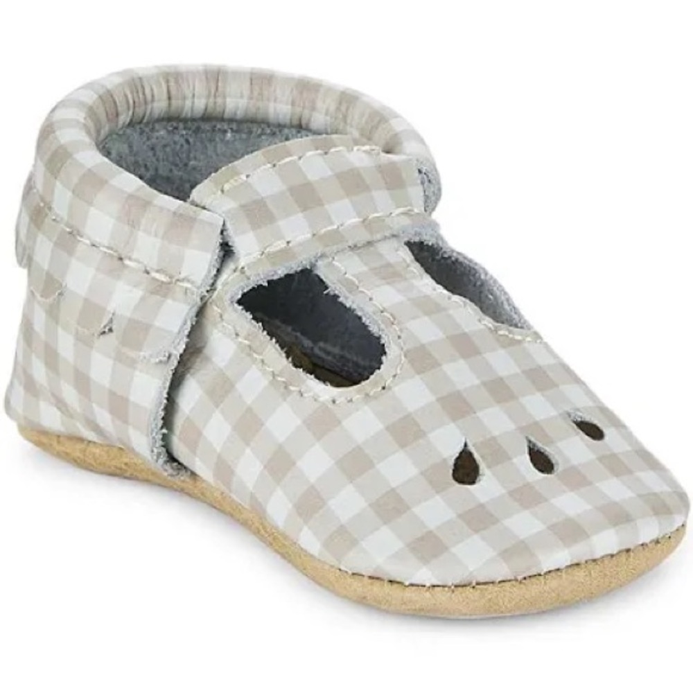NIB Freshly Picked Leather Almond Gingham Mini Sole Mary Jane Moc Sz. 5 orig $65